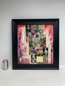 lot 54 image: Framed Original Mixed Media Artwork - Marilyn Monroe