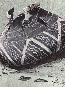 lot 47 image: Framed Sign Navajo Sand Painting - Timothy Harvey