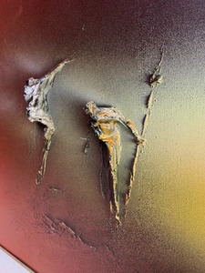 lot 42 image: Signed Vintage Sculptural 3D Painting on Canvas