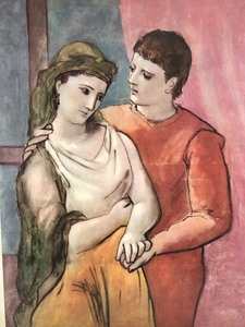 lot 12 image: Framed Vintage 1950s PICASSO Print - The Lovers