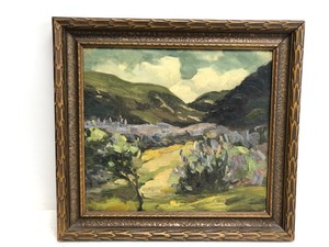 lot 18 image: Nicely Framed Vintage 1930s Era California Plein Air Oil on Canvas Painting