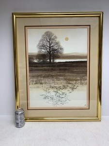 lot 98 image: Large Signed Kathleen Caddick Framed Litho - Sunset on The Lake