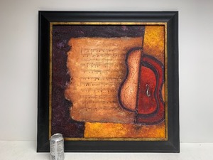 lot 100 image: Framed Signed J. McCarthy Oil on Canvas Musical Painting