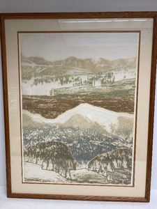 lot 101 image: Large Framed Signed Litho Print - Matchless Mountain II