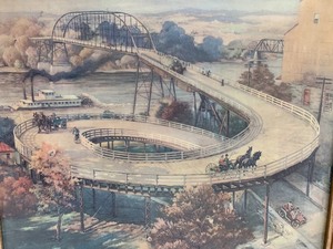 lot 121 image: Framed Vintage Hastings Spiral Bridge