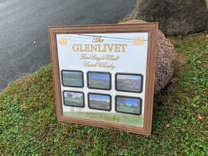 lot 131 image: Vintage GLENLIVET Scotch Advertising Mirror Sign