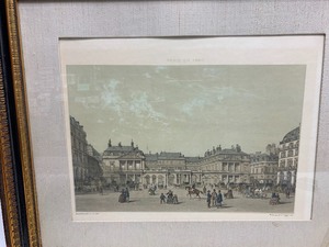lot 132 image: Framed Antique Lithograph - Paris in 1860