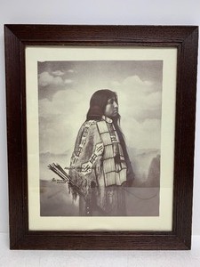 lot 166 image: Framed Vintage F.A. Rinehart Photo Print - Annie Red Shirt - Sioux
