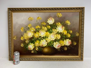 lot 150 image: Framed Signed Original Oil on Canvas Still Life Painting wFlowers - Irene Cox