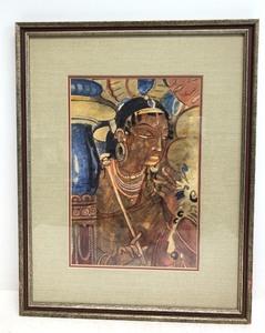lot 29 image: Vintage Framed Signed Original Watercolor Painting - By Artist N.R. Bilgi