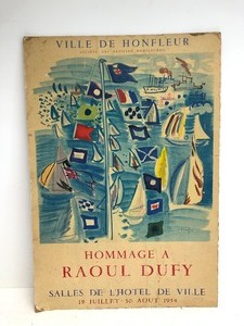 lot 30 image: Unframed Vintage 1950s RAOUL DUFY Exhibition Litho Poster on Paperboard