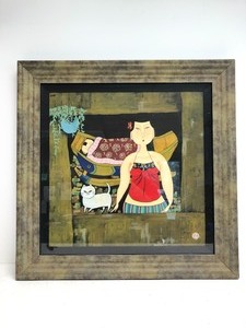 lot 34 image: Framed Signed Original Painting - Chinese Contemporary Artist Hu Yonkai