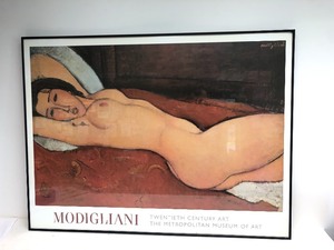 lot 36 image: Large Framed MODIGLIANI Metropolitan Museum of Art Poster Print 