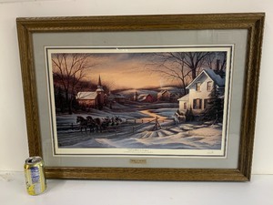 lot 187 image: Framed Signed HolidayChristmas Print by Terry Redlin - Together For The Season