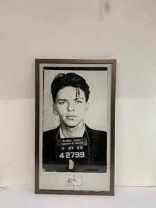 lot 173 image: Large Framed FRANK SINATRA Mugshot Photo Print