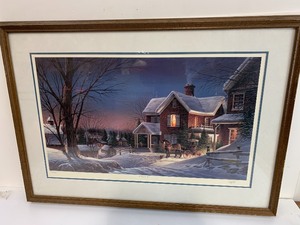 lot 172 image: Framed Signed Numbered House Call Country Doctor Series Print by Terry Redlin