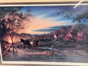 lot 171 image: Framed Signed Numbered Morning Rounds Country Doctor Series Print by Terry Redlin