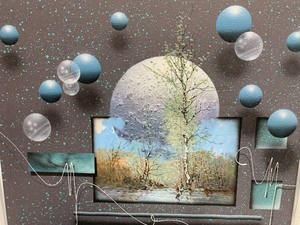 lot 205 image: Framed Signed Joseph Kugler Original Oil on Canvas 3D Sci-Fi Painting