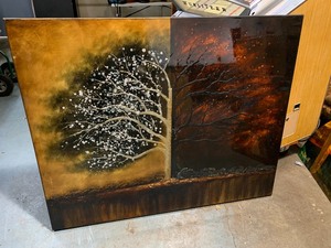 lot 210 image: LARGE Embossed Contemporary Tree Wall Hanging Artwork