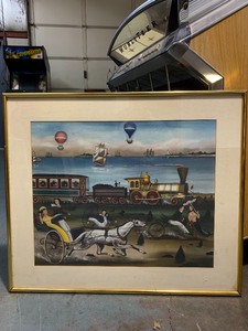lot 212 image: Framed Ralph Cahoon Artwork - The Race