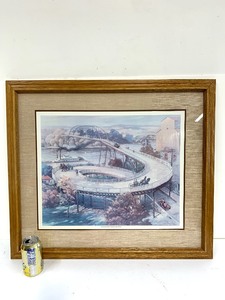 lot 217 image: Framed Vintage Hastings Bridge Print