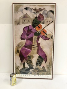 lot 236 image: Framed Vintage Guggenheim Museum Exhibition Poster - Chagalls Green Violinist