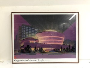 lot 235 image: Framed Vintage Frank Lloyd Wright Guggenheim Museum Poster