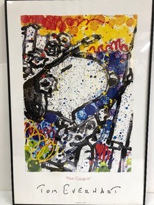lot 231 image: Framed Tom Everhart SNOOPY Print - Paw Gauguin