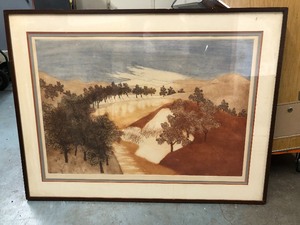 lot 227 image: Large Framed Signed Offset Lithograph by Joseph Culpepper - River Edge