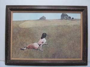 lot 247 image: Vintage Andrew Wyeth Christinas World Lithograph Framed 40
