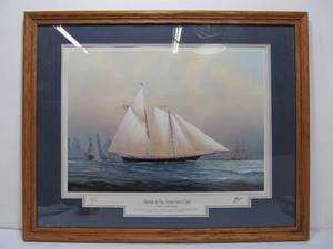 lot 251 image: Tim Thompson, Yachts of the Americas Cup, The Schooner Signed Lithograph Special Edition