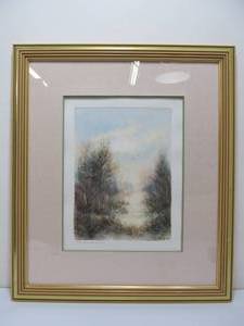 lot 253 image: Pierre Mas Signed Original Mid-Century Modernist French Painting Auquarelle Original Framed