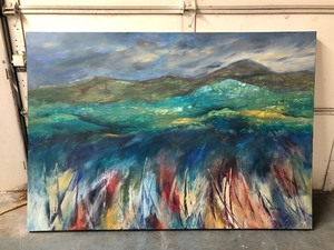 lot 256 image: HUGE Original Oil on Canvas Landscape Painting