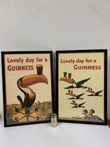 lot 260 image: Nice Pair of GUINNESS Beer Litho Advertising Posters