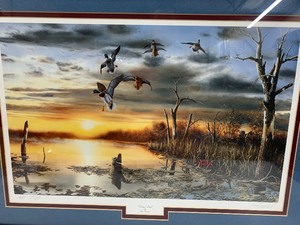 lot 269 image: Framed Signed Numbered Wildlife Pheasant Print by Jim Hansel - End of Day