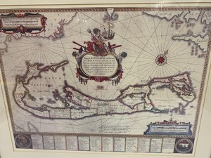 lot 274 image: Framed Vintage Map