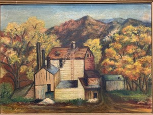 lot 126 image: Vintage 1930s WPA Era Oil On Board Painting