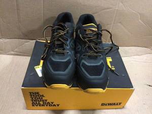 Mens Angle Slip Resistant Athletic Shoes - Steel Toe - BlackYellow Size 12(M) by DEWALT Customer Returns See Pictures
