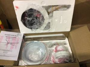 Hawkins 44 in. Indoor White Ceiling Fan by Hampton Bay Customer Returns See Pictures