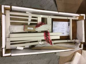 24 in. White Bar Stool by HOMESTYLES Customer Returns See Pictures