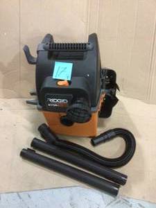 5 Gal. 5.0-Peak HP Portable Wall-Mountable WetDry Shop Vacuum with Filter, Hose and Accessories by RIDGID  Customer Returns See Pictures