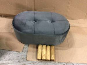 Simone Grey Velvet Wood Ottoman by Baxton Studio Customer Returns See Pictures