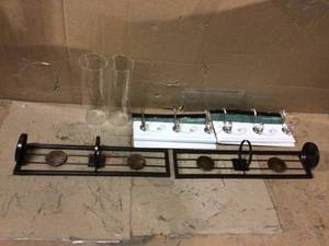 Lot of 2 10 in. White and Satin Nickel Scroll Hook Rack by Liberty and Misc Customer Returns See Pictures