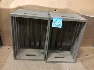 Lot of 2 18 in. x 12.5 in. x 9.5 in. Large Crate in Weathered Gray by Crates & Pallet Customer Returns See Pictures
