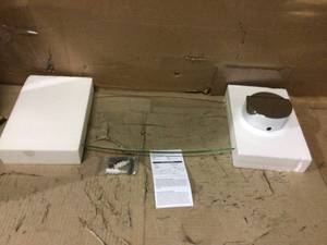 Legacy Oval 23.5 in. W x 7.5 in. D Clear Large Shelf with 1 Moon Titanium Bracket Shelf Kit by Wallscapes Customer Returns See Pictures