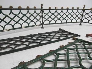 Large Antique Train Layout Iron Fences