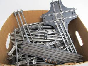 Box Full of American Flyer, Lionel &amp Marx O Gauge Track