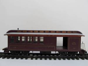 G Scale Bachmann Atchison Topeka &amp Santa Fe Train Mail Car - Missing Doors