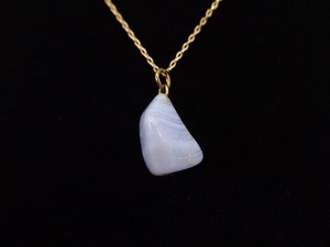 .925 Sterling Silver Blue Lace Agate Vermeil Pendant Necklace