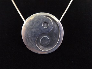 .925 Sterling Silver Yin Yang Pendant Necklace